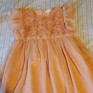 Cat & Jack Peach Dress with Rosette Bodice